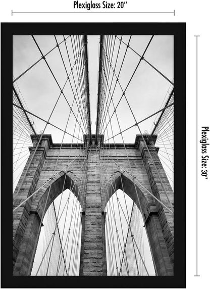 Americanflat 16x20 Picture Frame with Polished Plexiglass - Black Picture Frame - Wide Photo Frames Made of Engineered Wood for Vertical or Horizontal Wall Display - Epic Collection - Black - Colors C