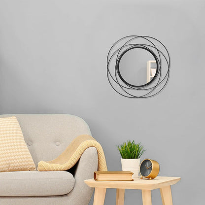 Gold Sunburst Mirrors for Wall Decorative Metal Round Art Mirrors Large Wall Decor Hanging Mirror for Bathroom Bedroom Living Room Vanity Entryway 16"