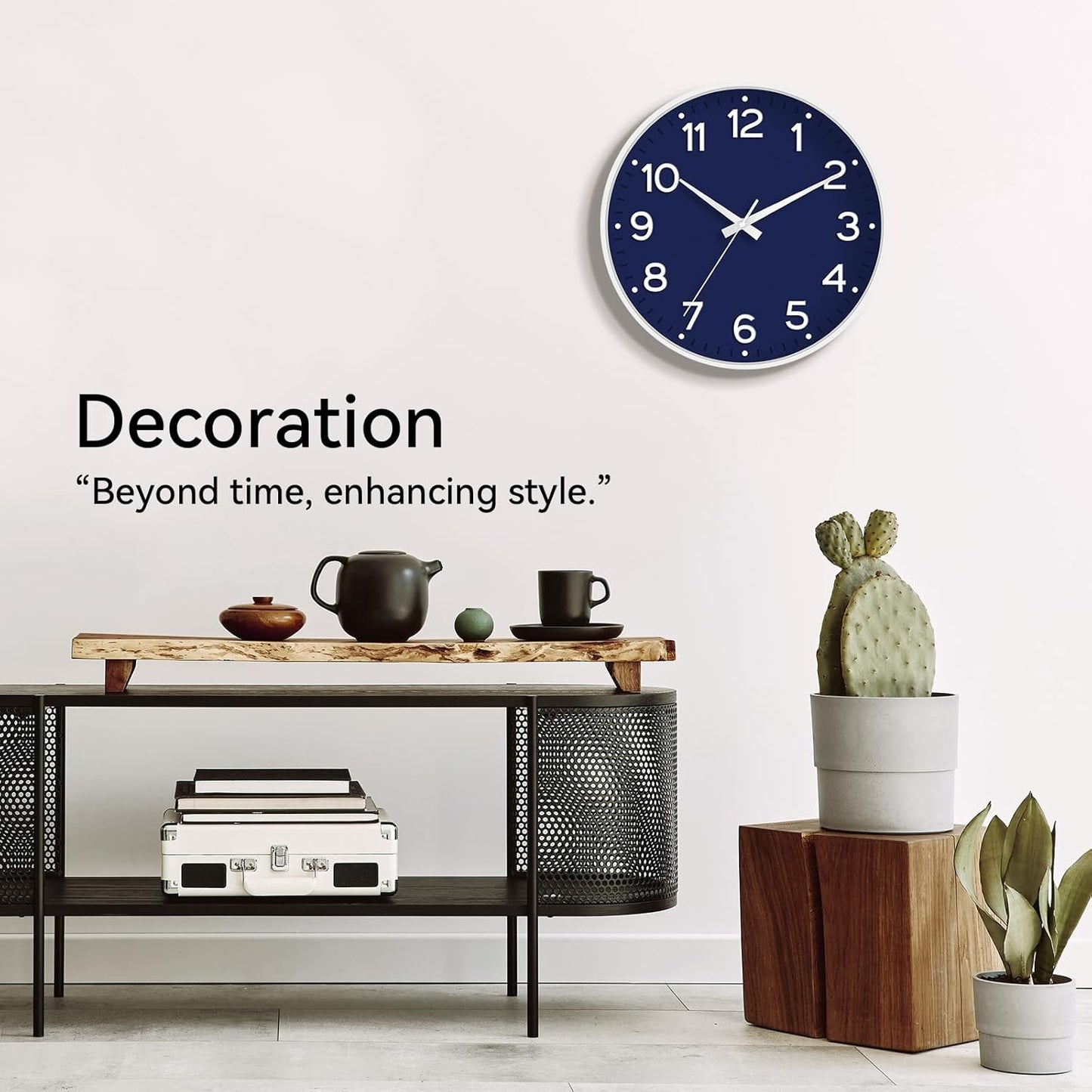 Roymnie Wall Clock Green, Silent Wall Clocks Battery Operated 8 Inch-Modern Non Ticking Analog Clock Decorative for Kitchen Office Bathroom Bedroom(Gold)