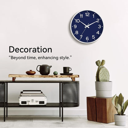 Roymnie Wall Clock Green, Silent Wall Clocks Battery Operated 8 Inch-Modern Non Ticking Analog Clock Decorative for Kitchen Office Bathroom Bedroom(Gold)
