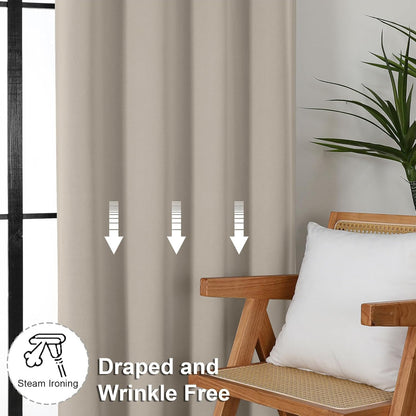 Simplebrand Ava Sage Green Blackout Curtains for Bedroom 63 Inch Length 2 Panels Set, Solid Thermal Insulated Energy Saving Rod Pocket Window Treatment Curtains Blackout Drapes, W40 x L63 Inch, Sage - Colors C