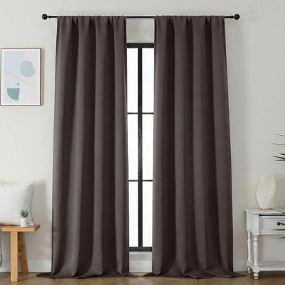 Simplebrand Ava Sage Green Blackout Curtains for Bedroom 63 Inch Length 2 Panels Set, Solid Thermal Insulated Energy Saving Rod Pocket Window Treatment Curtains Blackout Drapes, W40 x L63 Inch, Sage - Colors C