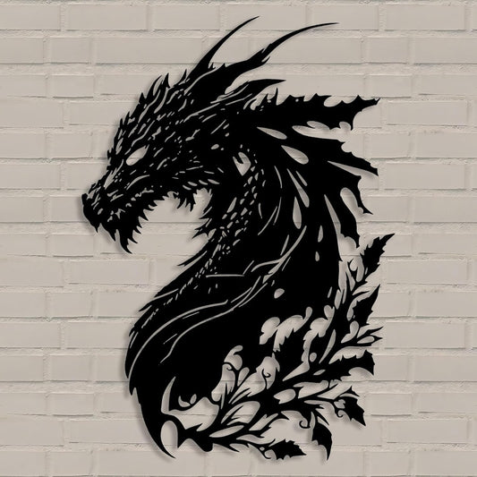 Benziso Dragon Metal Wall Art Medieval Decor Fantasy Decorations (colorful-1)