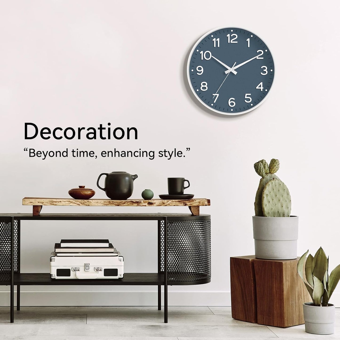 Roymnie Wall Clock Green, Silent Wall Clocks Battery Operated 8 Inch-Modern Non Ticking Analog Clock Decorative for Kitchen Office Bathroom Bedroom(Gold)