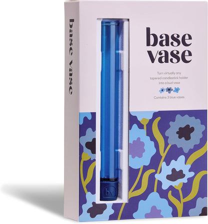 Base Vase (3-Pack) - The Bud Vase that Fits in Taper Candle Holders | Create Floral Arrangements for Tablescapes, Centerpieces, Weddings and Home Decor