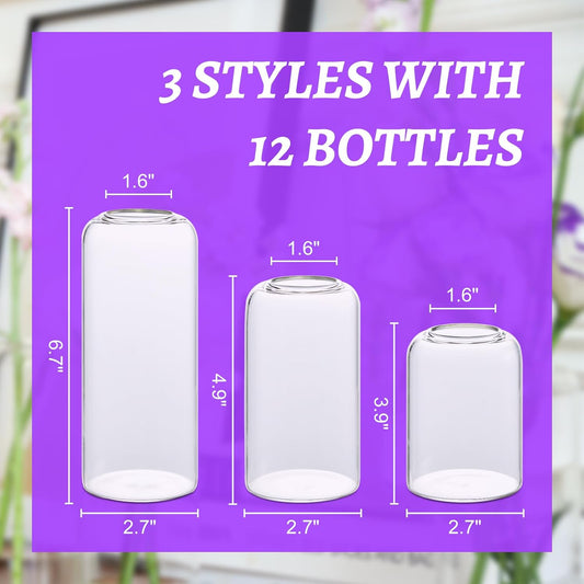 Glass Bud Vases Set of 24, Clear Flower Vase for Centerpieces, Small Vases for Flowers, Decor Centerpiece for Bathroom, Decorative Vases for House Warming