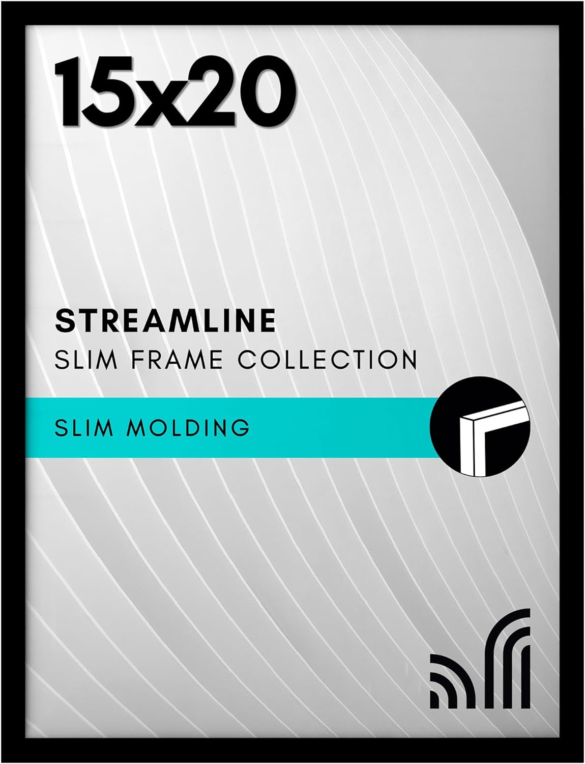Americanflat 24x36 Poster Frame with Polished Plexiglass - Streamline Collection - Thin Border Picture Frame for Wall Display - Hanging Hardware Included - Black - Colors D