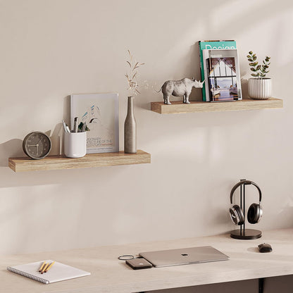 Ballucci Floating Shelves for Wall, 48" Wood Wall Shelf Set of 2, with Invisible Brackets for Bathroom, Living Room, Bedroom, Kitchen, Nursery, 8" Deep, Black