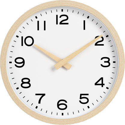 AKCISOT Wall Clock, Modern Small Wall Clocks Battery Operated 8 Inch, Silent Non-Ticking Analog Classic for Office, Home, Bathroom, Kitchen, Bedroom, School(Black)