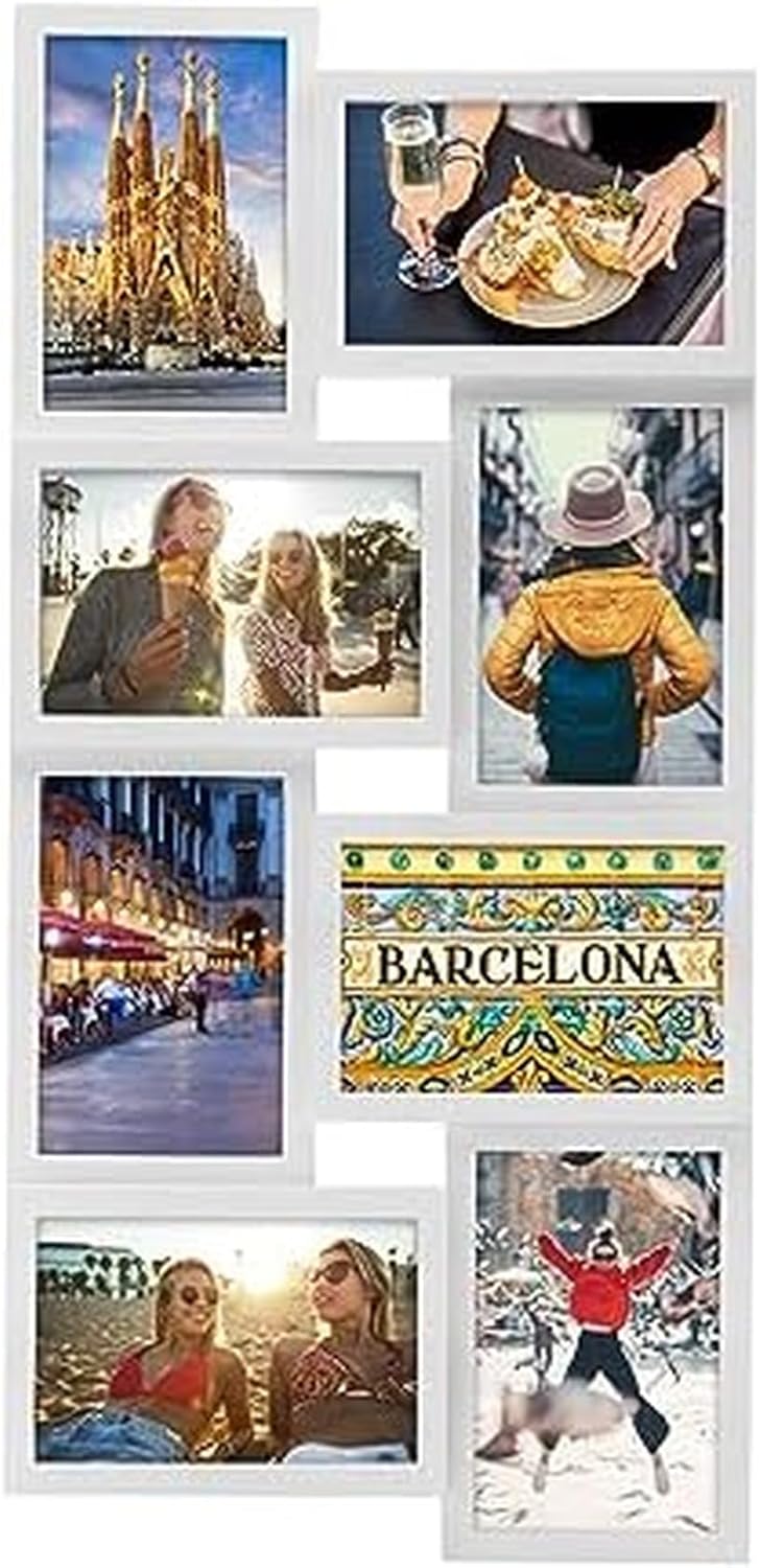 MELANNCO Collage Picture Frame for Wall, Holds 12 Photos - Six 4x6 and Six 6x4 Images, 18x23 Inch Black Plastic Frame, Hang Horizontal or Vertical, Gallery Wall Decor