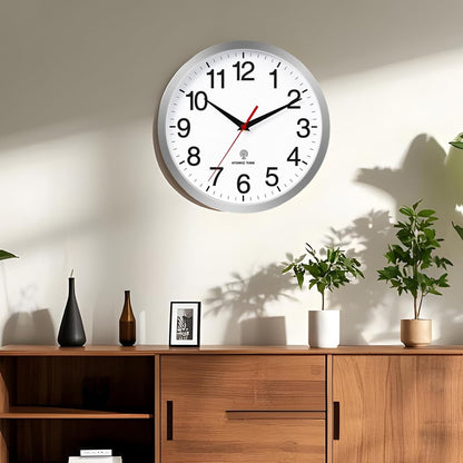 Rohioue Wall Clock Modern 8 Inch Battery Operated Silent Non Ticking Small Analog Clock for Living Room Office Home Bedroom Kitchen Bathroom(Black)