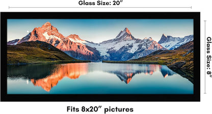 Americanflat 12x18 Poster Frame with Shatter-Resistant Glass - Signature Collection - Gallery-Style Frames Made of Engineered Wood - Photo Frame for Wall Display - Black - Colors B
