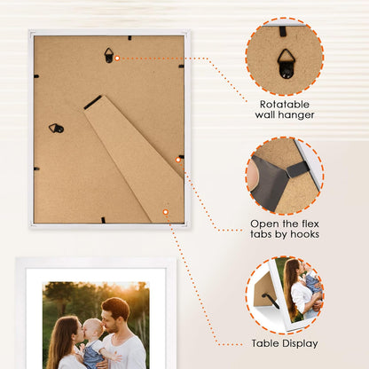 FIXSMITH 10 Pack Picture Frames Collage Wall Decor for Mounting or Tabletop Display, Gallery Wall Frame Set with Two 8x10 Black Frames, Four 5x7 Frames and Four 4x6 Frames, Multi-Pack Photo Frame Set