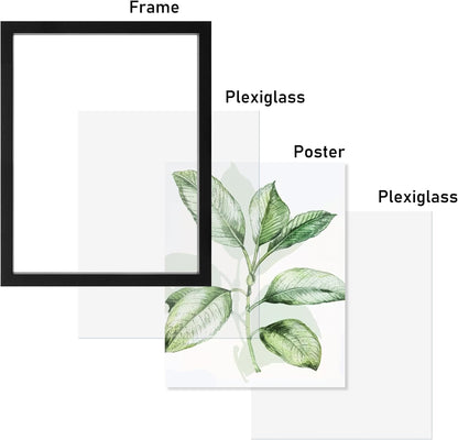 CORE ART 8x10 Floating Picture Frame,Double Plexglass Floating Frame for 5x7,4x6 Pictures,Wall or Tabletop Display,Black