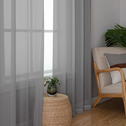 Chyhomenyc Sheer White Valances for Windows 2 Pack, Small Window Curtains for Living Room Bathroom Cafe Laundry Basement, Modern Top Dual Rod Pocket Voile Curtain, 42W x 14L inches, White - Colors C
