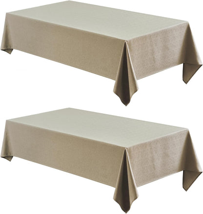 Veblandy Rectangle Tablecloth Waterproof Linen Textured Table Cloth Stain and Wrinkle Resistant Washable, Decorative Fabric Table Cover for Dining, Party and Camping (Sage Green, 52 * 70)
