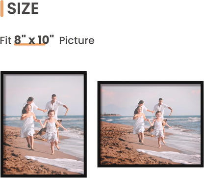 upsimples 5x7 Picture Frame Set of 3, Made of High Definition Glass for 5 x 7 Black Frames, Wall and Tabletop Display Thin Border Photo Frame for Home Décor