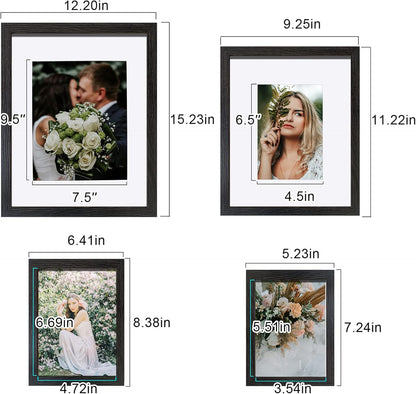 SESEAT Picture Frames Collage, Gallery Wall Frame Set with 11x14 8x10 5x7 4x6 Frames in 3 Different Finishes, Set of 10