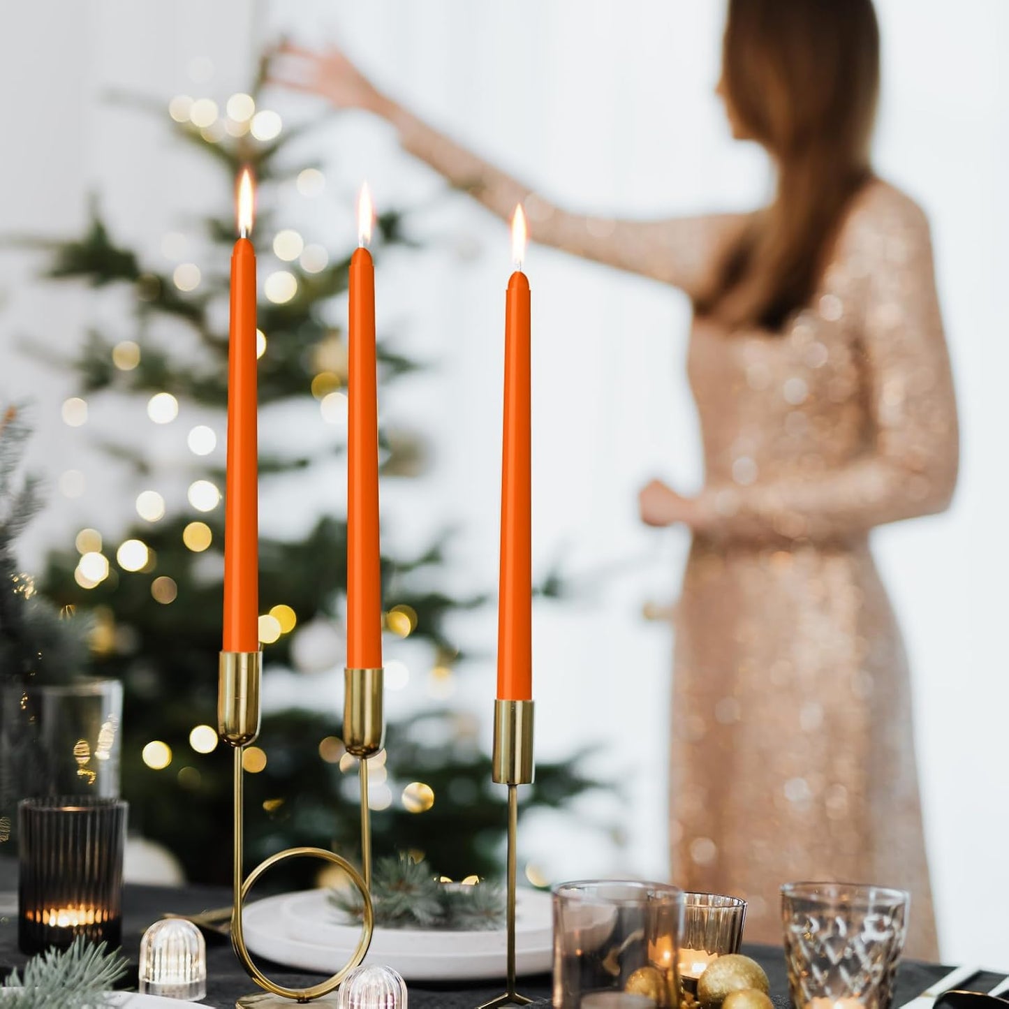 4 Pack Ivory Taper Candles - Taper Candles 10 Inch Dripless, Smokeless & Unscented - 8 Hours Long Burning - Hand Poured Tall Candlesticks - Ideal for Weddings, Dinner Parties, and Home Decor