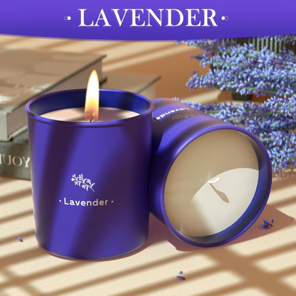 Lavender Candles for Home Scented, 8 oz Scented Candles Present, Purple Jar Wax, Made with Soy for Women, 45 Hour Long-Lasting Burn for Christmas Mom Girl Birthday Christmas Giving - 1 Pack