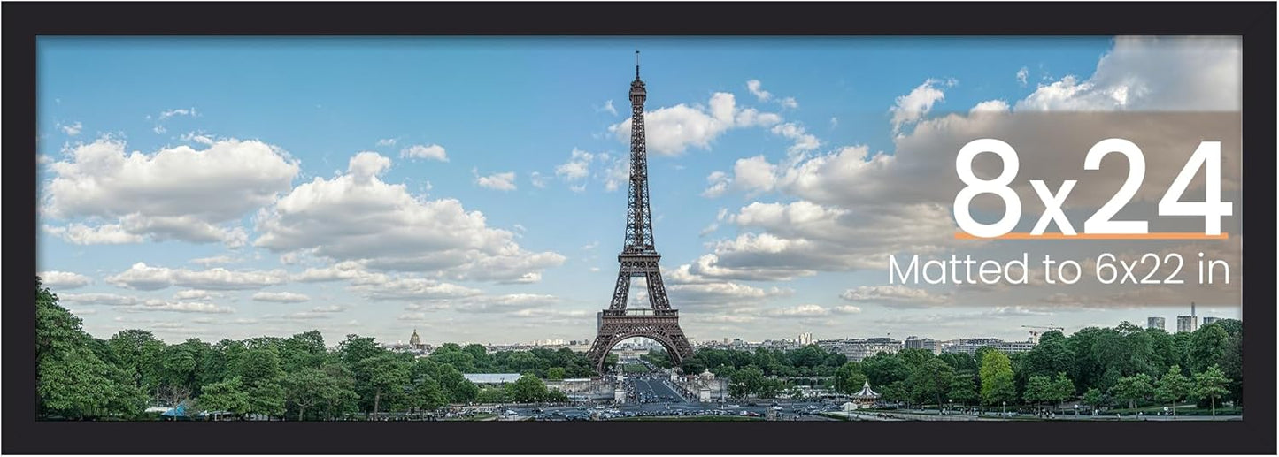 upsimples 8x10 Picture Frame, Display Pictures 5x7 with Mat or 8x10 Without Mat, Wall Hanging Photo Frame, Black, 1 Pack - Colors B