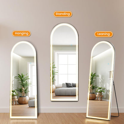 Mirror Full Length, Upgraded 16"x59" Body Wall Mirrors with Shatter-Proof Glass, Floor Standing, Hanging or Leaning, Tall Mirror with Stand Aluminum Alloy Frame for Bedroom Cloakroom