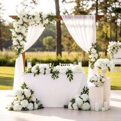 Auihiay 64 PCS Artificial Hydrangea Flowers, Silk Hydrangea Full Flowers Heads with Stems for Wedding Centerpieces, Home, Garden, Baby Shower, Party Decoration (Ivory)