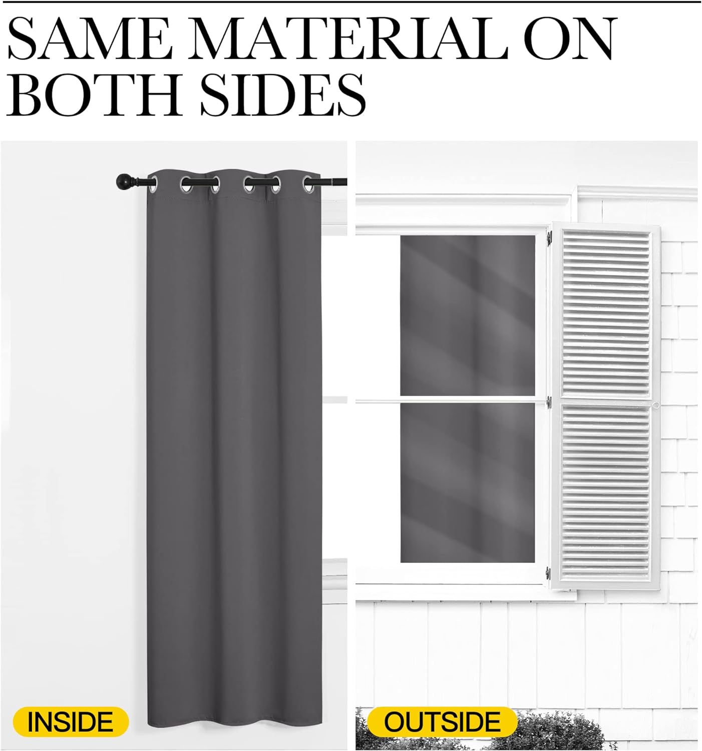 NICETOWN Halloween Pitch Black Solid Thermal Insulated Grommet Blackout Curtains/Drapes for Bedroom Window (2 Panels, 42 inches Wide by 63 inches Long, Black) - Colors E