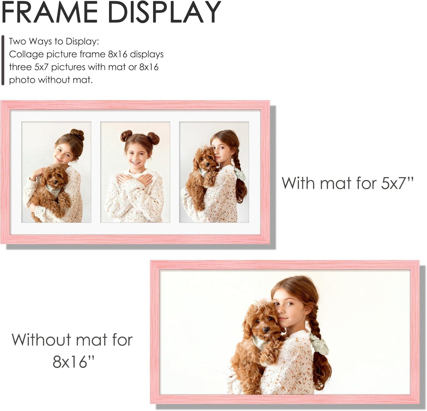 DUENPY 14x26 Collage Picture Frame 4x6 Collage Picture Frame Displays Twelve 4x6 inch Photos Available Horizontal Wall Mounting Display and Vertical Black - Colors B