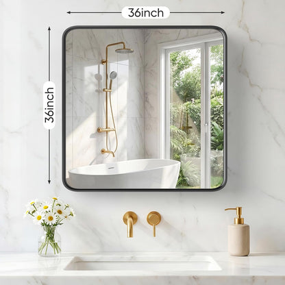NEWBULIG Gold Round Wall Mirror 36 Inch, Bathroom Mirrors for Over Sink, Wall Decor for Bathroom, Entryway, Bedroom, Vanity