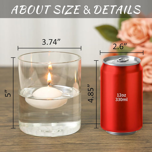SUPMIND 12Pcs Glass Cylinder Vase for Centerpieces 5 Inch Clear Flower Vases Bulk, Glass Hurricane Candle Holder Small Floral Vases for Table, Floating Candle Vase for Wedding Home Décor