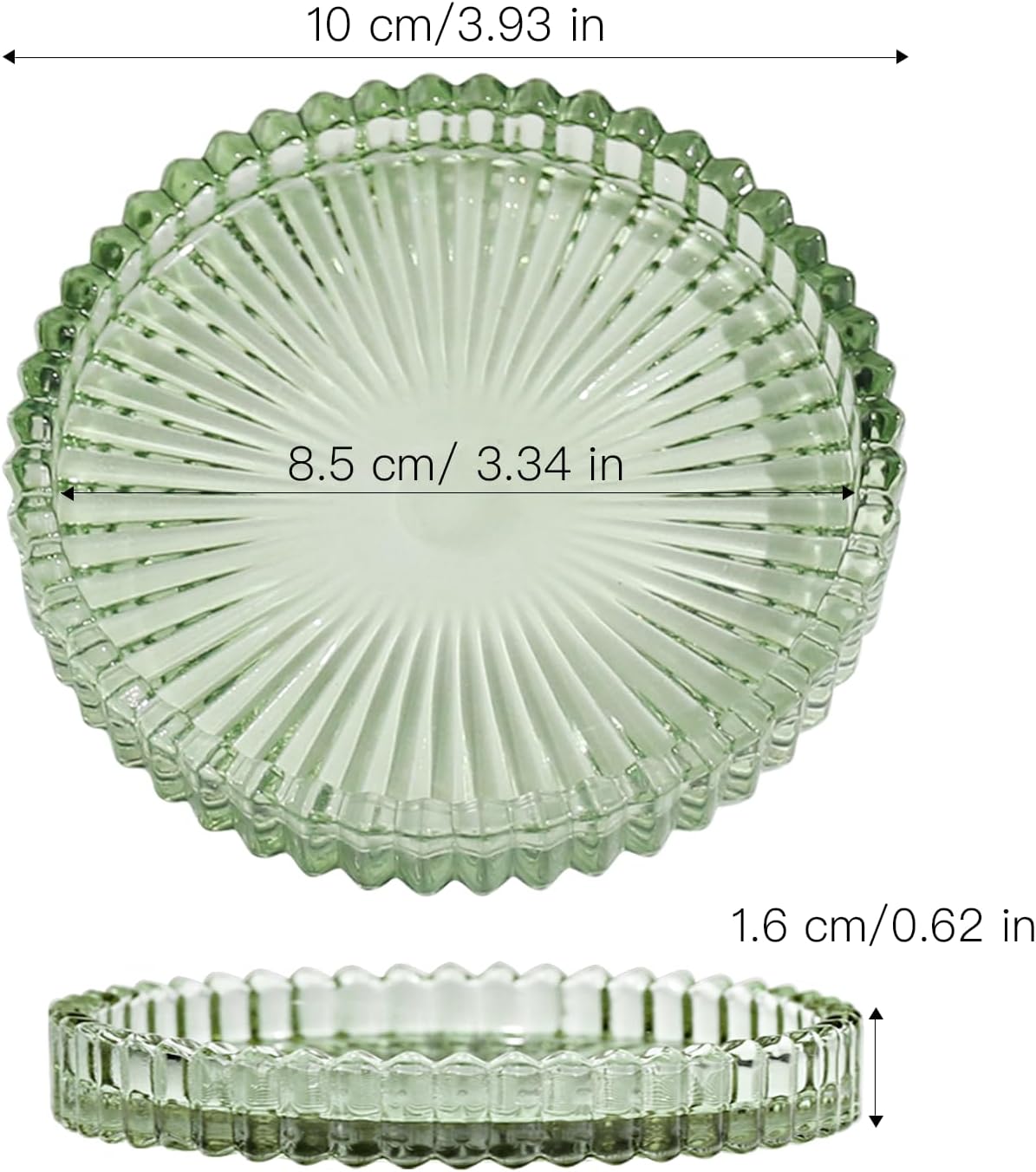Vixdonos 3.8 Inch Glass Pillar Candle Holder Set Pack 2 Gear Round Plate Serrated Candle Stand for Table Centerpieces,Party, Wedding and Home Decor