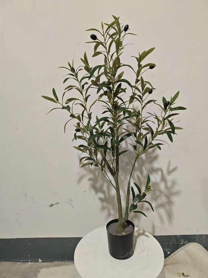 Artificial Olive Tree 6FT - Tall Faux Olive Trees Indoor with Planter&Cotton Basket, Large Fake Olive Plants Realistic Branches Natural Wood Trunk and Fruits for Home House Office Decor
