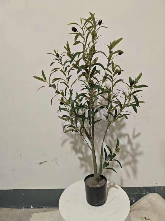 Artificial Olive Tree 6FT - Tall Faux Olive Trees Indoor with Planter&Cotton Basket, Large Fake Olive Plants Realistic Branches Natural Wood Trunk and Fruits for Home House Office Decor