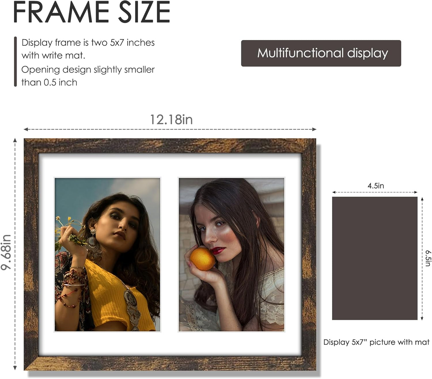 DUENPY 14x26 Collage Picture Frame 4x6 Collage Picture Frame Displays Twelve 4x6 inch Photos Available Horizontal Wall Mounting Display and Vertical Black - Colors B