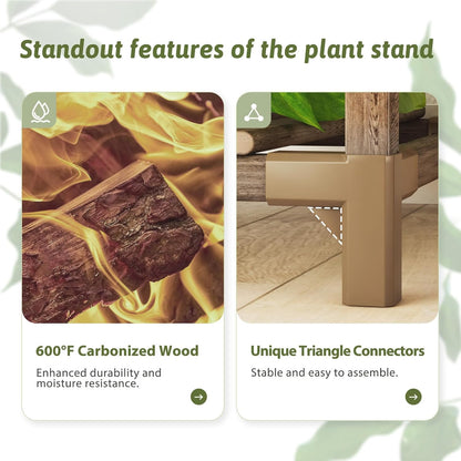 GENTINGBRO Plant Stand Indoor Outdoor 63" Tall Plant Shelf for Plants 14-Tier Large Plant Sheves for Living Room Heavy Duty Plant Rack Garden Balcony Patio Hanging Planter