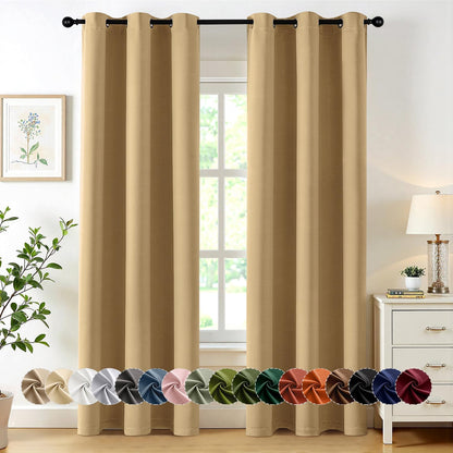 MIULEE Blackout Curtains for Bedroom Living Room 2 Panels, Thermal Insulated Room Darkening Drapes Grommet Noise Reducing Light Blocking Window Treatments 63 Inches Long 40x63 Inch Black - Colors B