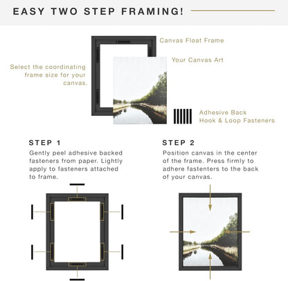 MCS Canvas Float Frames 8x10 Frame, Black Frame for Finished Canvases, Vertical & Horizontal Wall Hanging Frame with Adhesive for Canvas Paintings (1-Pack)