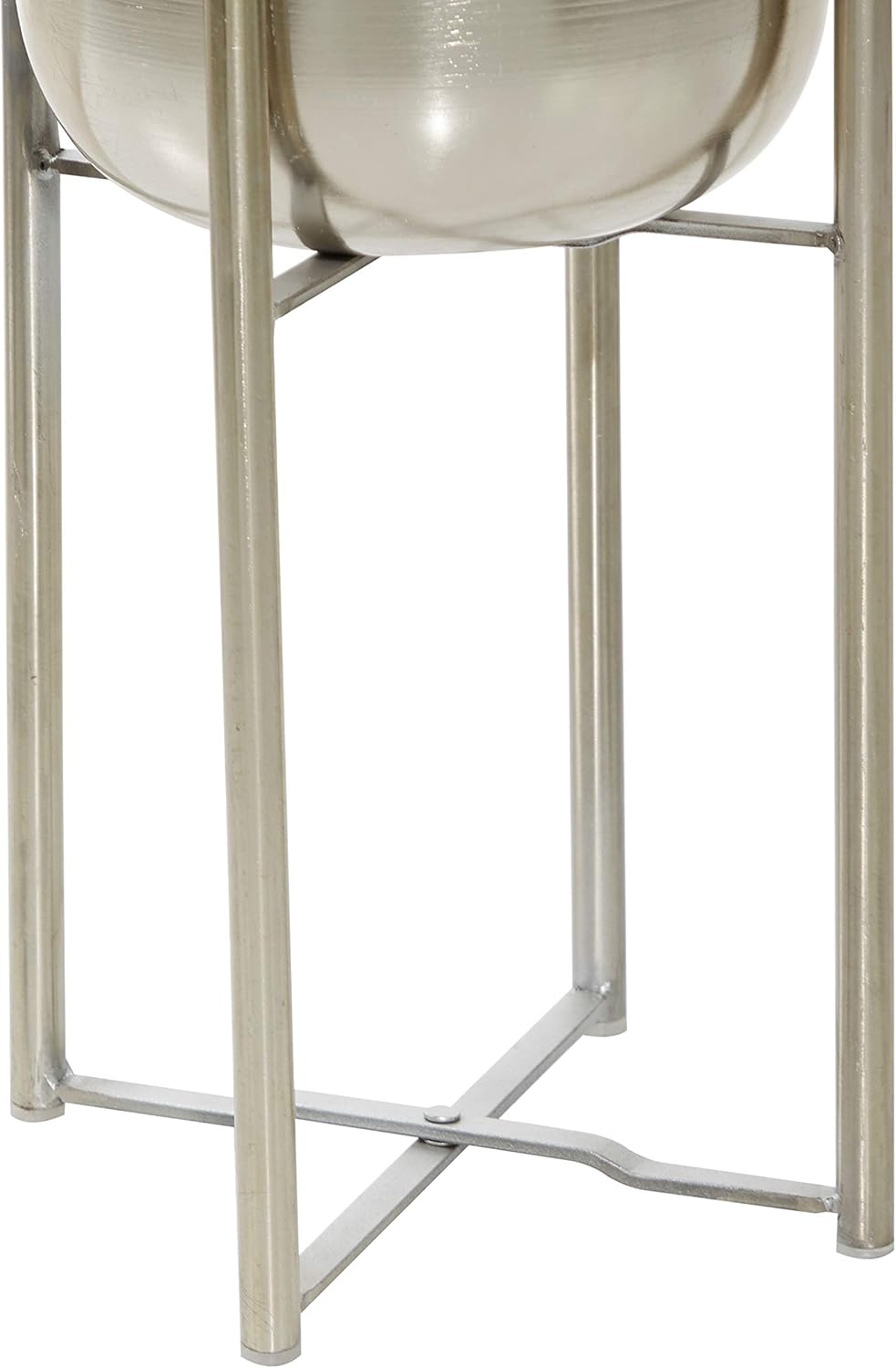 CosmoLiving by Cosmopolitan Metal Indoor Outdoor Planter Dome Large Planter Pot with Removable Stand, Set of 2 Planters 19", 22"H, Gold