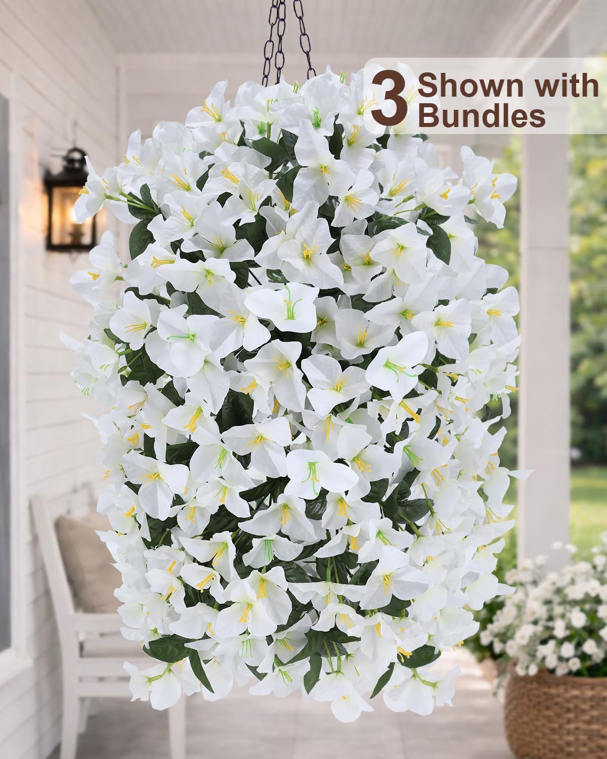 Artificial Flowers for Outdoors – 2 Bundles of UV-Resistant Artificial Bougainvillea, Realistic Silk Flowers for Front Porch, Patio, Garden, Window Boxes & Hanging Baskets (Hot Pink, 2)