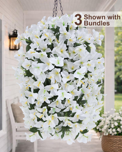 Artificial Flowers for Outdoors – 2 Bundles of UV-Resistant Artificial Bougainvillea, Realistic Silk Flowers for Front Porch, Patio, Garden, Window Boxes & Hanging Baskets (Hot Pink, 2)