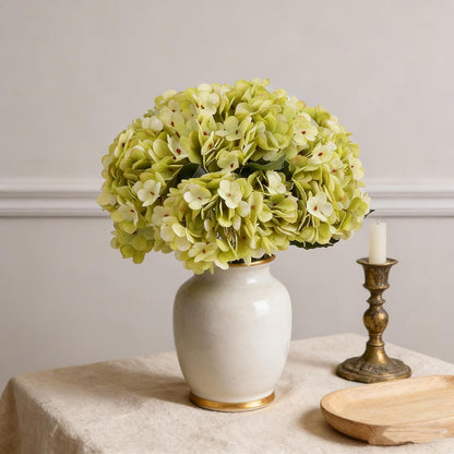 Kimura's Cabin 6pcs White Hydrangea Artificial Flowers Silk Fake Hydrangeas Faux Hydrangea Flowers with Stems for Wedding Bouquets Arrangement Home Table Centerpieces Baby Shower Party Decoration