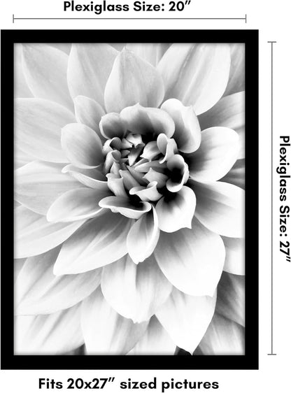 Americanflat 16x20 Picture Frame with Polished Plexiglass - Black Picture Frame - Wide Photo Frames Made of Engineered Wood for Vertical or Horizontal Wall Display - Epic Collection - Black - Colors C