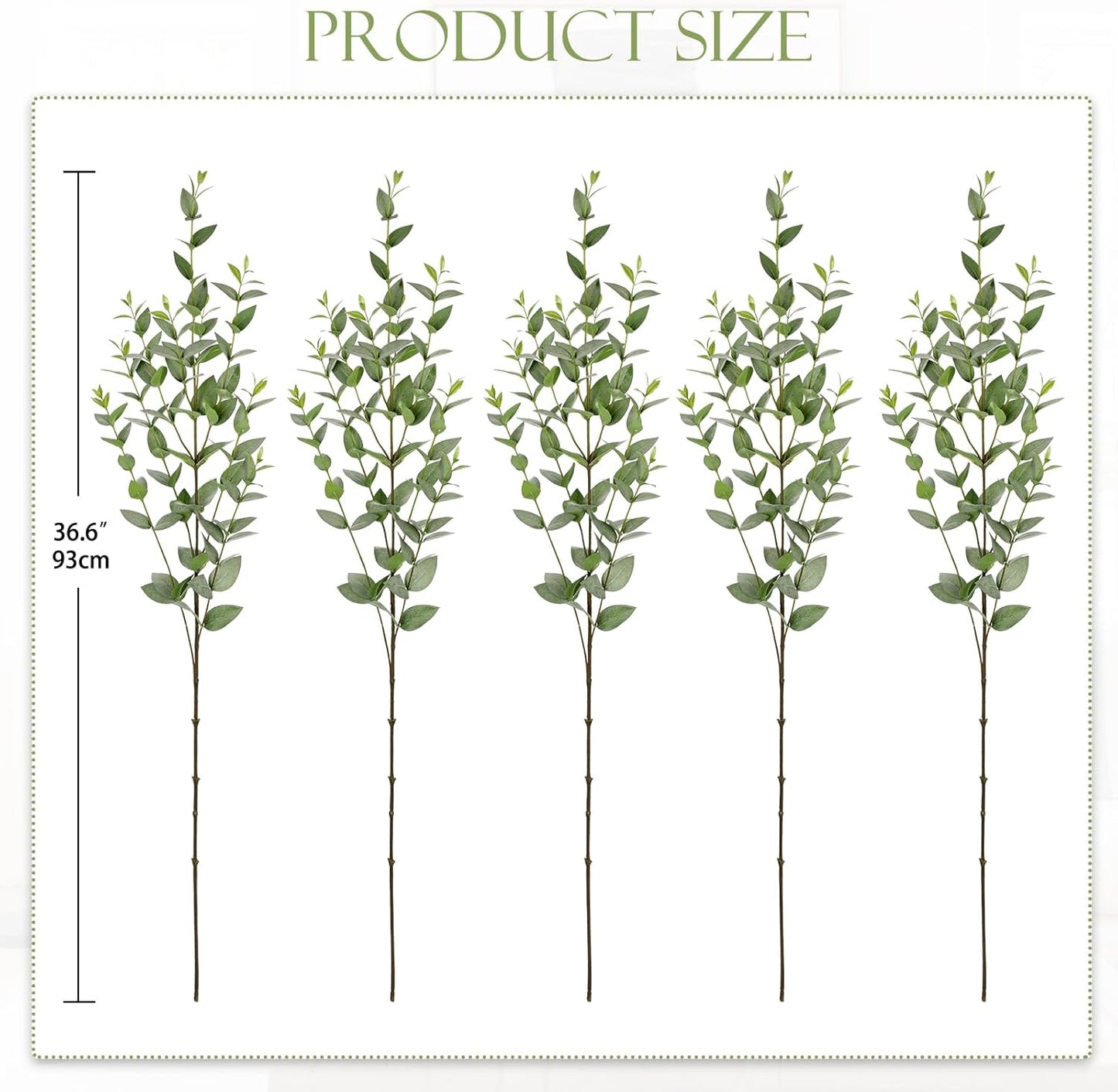 Faux Eucalyptus Stems Willow Eucalyptus Leaves 34” Long Fake Salix Leaves 3 Pcs Artificial Greenery Stems for DIY Bouquet Arrangements Centerpieces Shower Decorations-Artificial Eucalyptus Stems