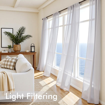 MIULEE White Sheer Curtains 84 Inches Long, 4 Panels Set, Light Filtering Rod Pocket Voile Drapes for Living Room and Bedroom, Airy Soft Fabric Window Treatments, 42 x 84 Inches