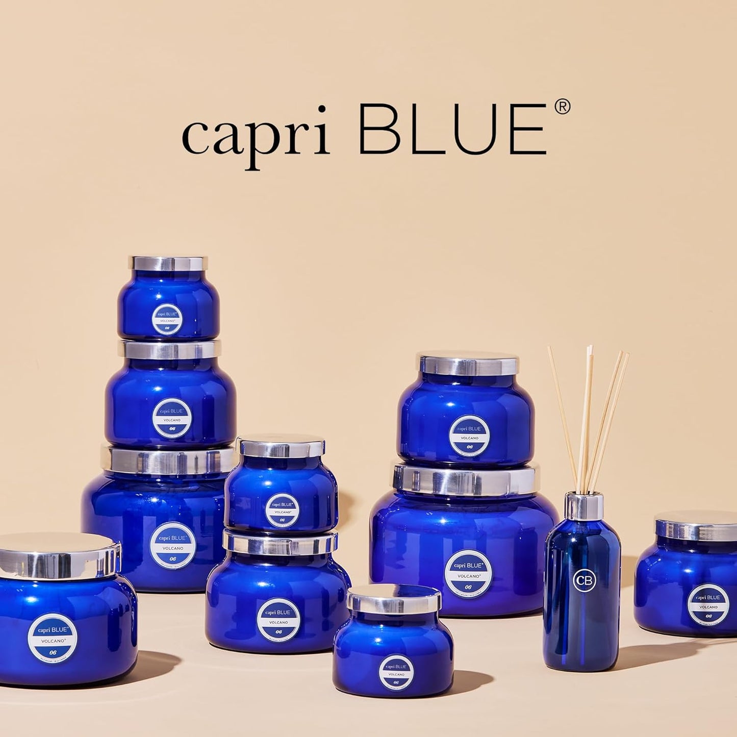 Capri Blue Volcano Reed Diffuser Set - Includes Reed Diffuser Sticks, Fragrance Oil, and Glass Bottle - Luxury Scented Room Freshener - White (8 fl oz)
