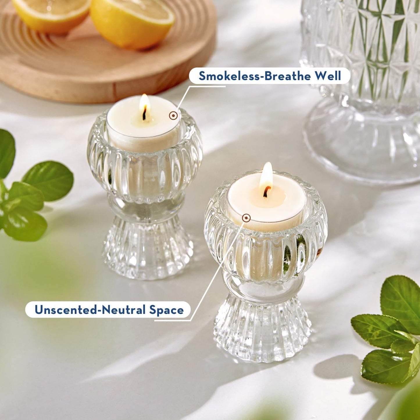 Crenovo Tea Lights Candles 100 Pack, Natural Soy Wax Tealights Candles Bulk 6 Hours Non-Toxic, Long Burning, Unscented Small Votive Cup Candles for Wedding, Party, Dinner, Emergency