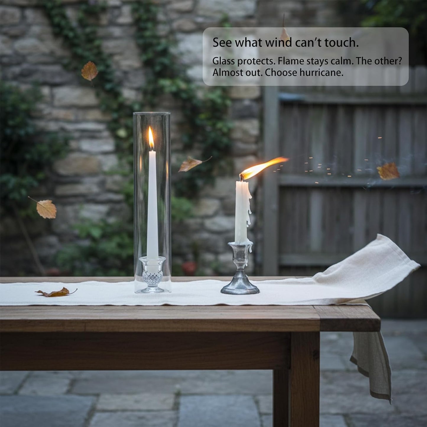 Glass Hurricane Candle Holders – 10 Clear Cylinder Covers & 10 Pillar Candle Bases, 2.6" D x 11.8" H Windproof Candle Holders for Wedding Centerpieces