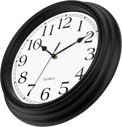 Foxtop Retro Silent Non-Ticking Round Classic Clock Quartz Decorative Battery Operated Wall Clock for Living Room Kitchen Home Office 12 Inch (Bronze)