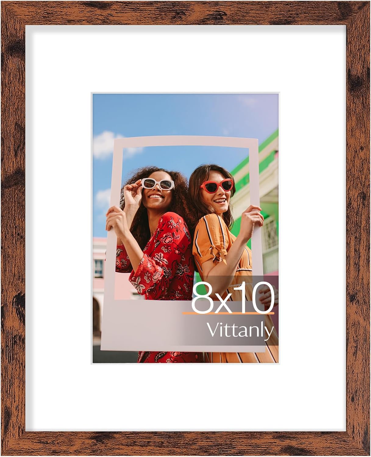Vittanly 11x14 Picture Frame, Display Pictures 8x10 with Mat or 11x14 without Mat, Photo Frame for Wall Mounting, Black, 1 Pack - Colors A